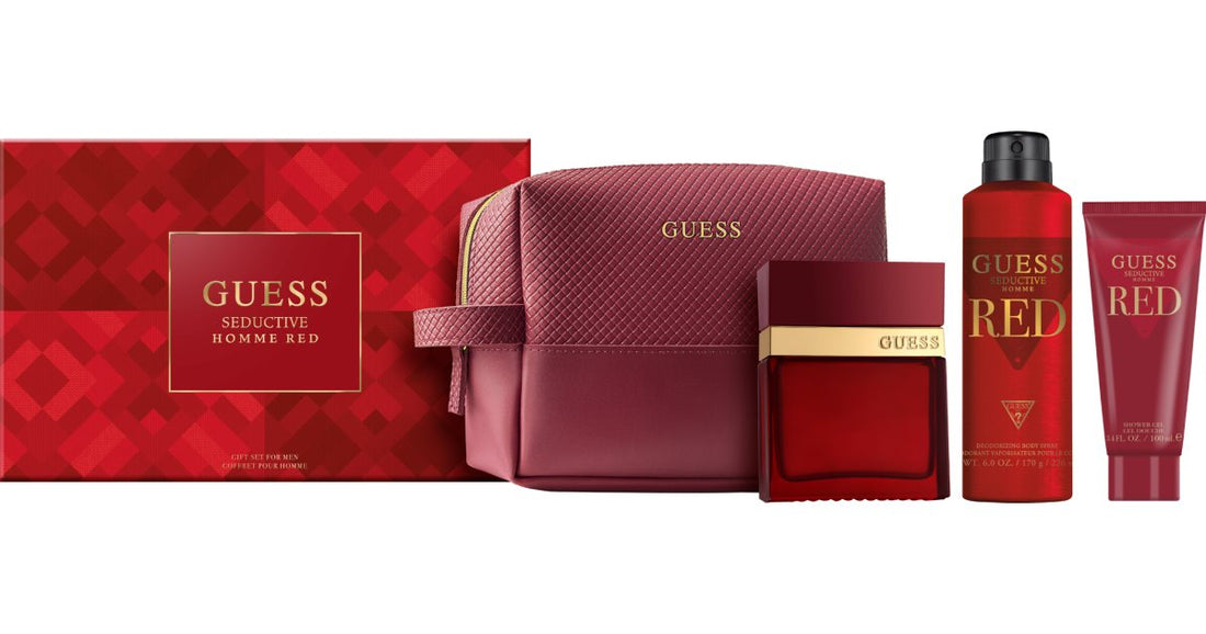 Guess Seductive Red κουτί δώρου για άνδρες edt 100 ml + αποσμητικό και σπρέι σώματος 170 g + αφρόλουτρο για άνδρες 100 ml + τσάντα μακιγιάζ 1 τεμ.