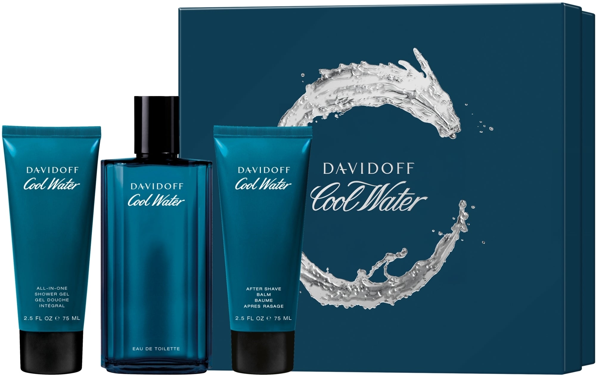 Davidoff Cool Water Set (edt/125ml + dopobarba/balsamo/75ml + gel/doccia/75ml)