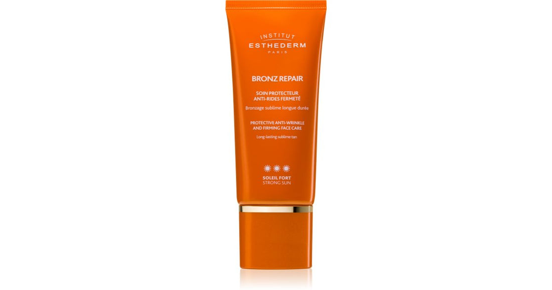 Institut Esthederm Bronz Protective Repair Soin Visage Anti-Rides et Fermeté crème raffermissante anti-rides pour le visage à haute protection UV 50 ml