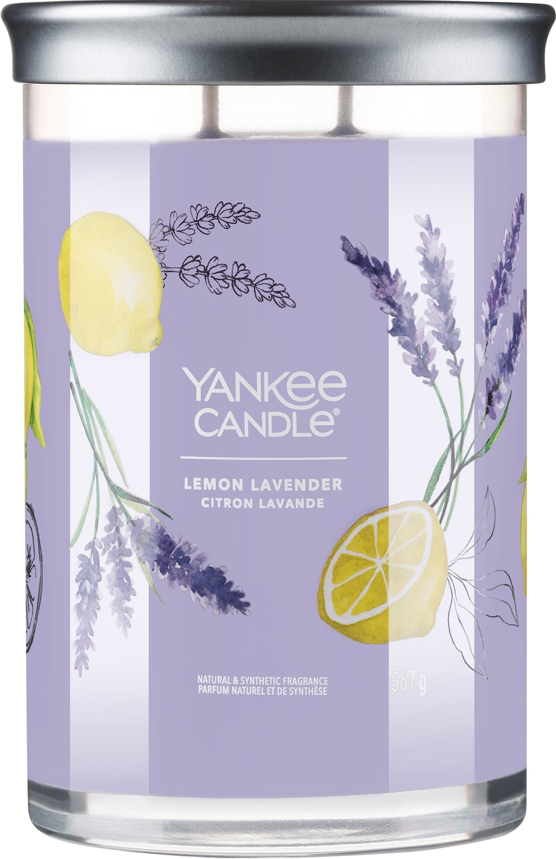 Candela profumata "Limone e lavanda", 2 stoppini Yankee Candle Lemon Lavender Tumbler 567 g