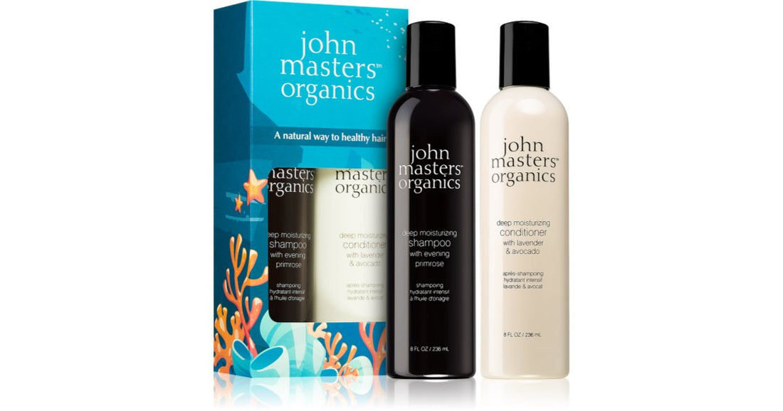 John Masters Organics ドライヘアセット 乾燥髪用セット 乾燥髪用シャンプー 236ml + 乾燥・ダメージ髪用コンディショナー 236ml