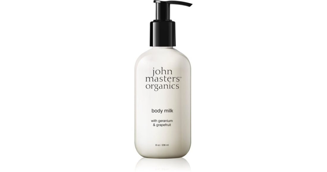 John Masters Organics ゼラニウムとグレープフルーツのスージング ボディミルク 236ml