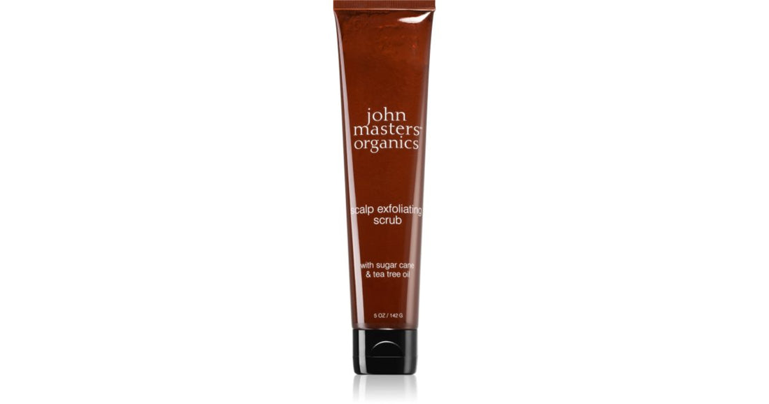 John Masters Organics קרצוף לניקוי קני סוכר ושמן עץ התה לקרקפת 142 גרם