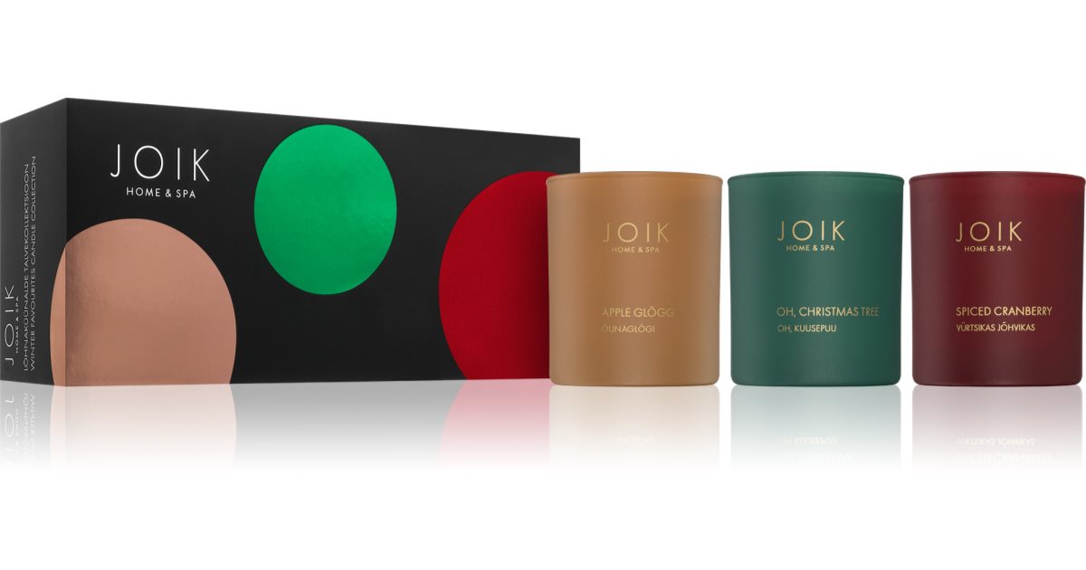 JOIK Home &amp; Spa Christmas Selection doftljus presentförpackning 3× 150 g