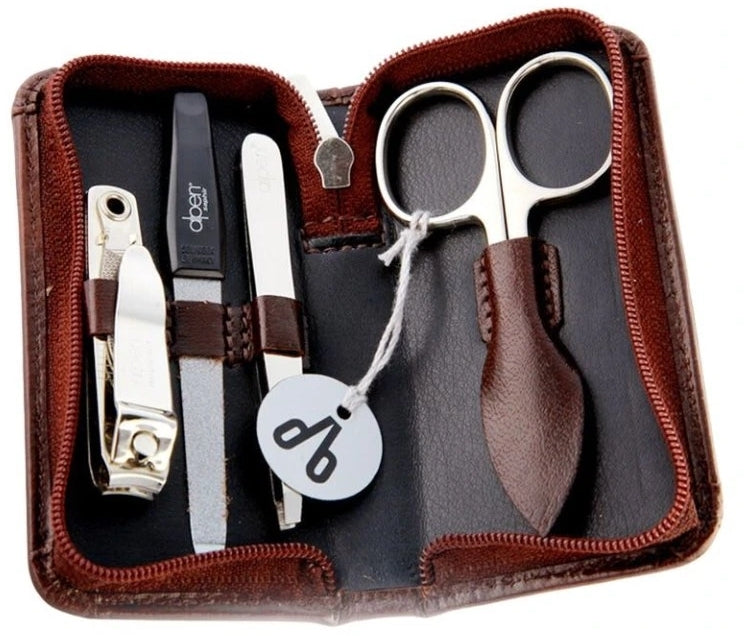 Set per manicure, 4 pezzi, 6820_brown, marrone Alpen