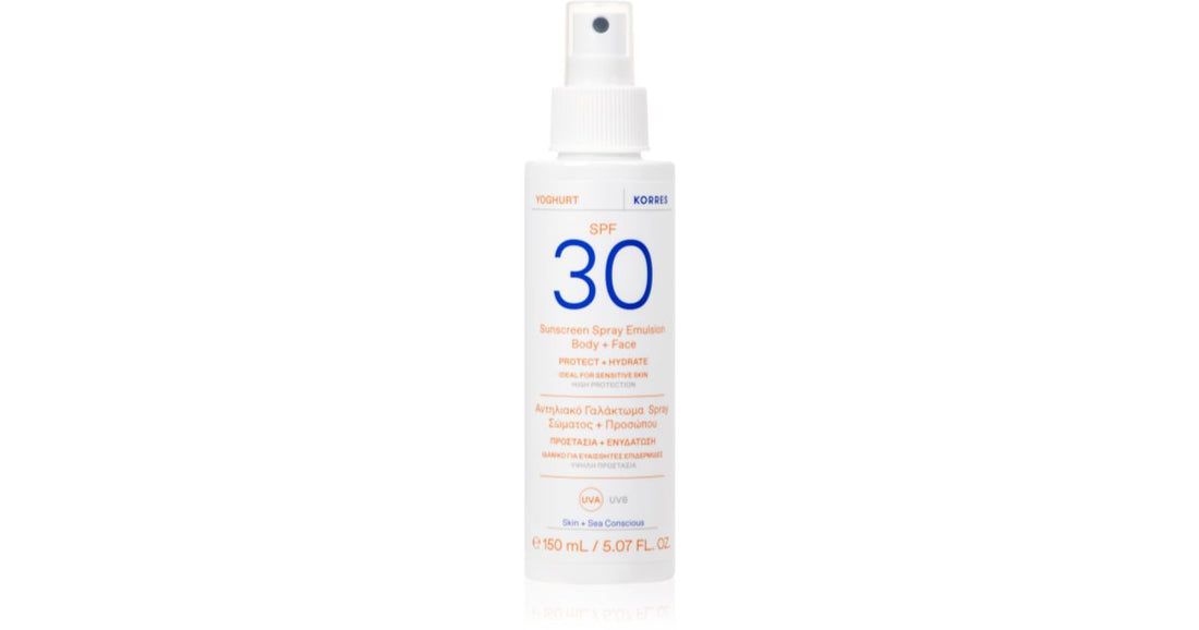 Korres ספריי חלב לשיזוף יוגורט SPF 30 150 מ&quot;ל