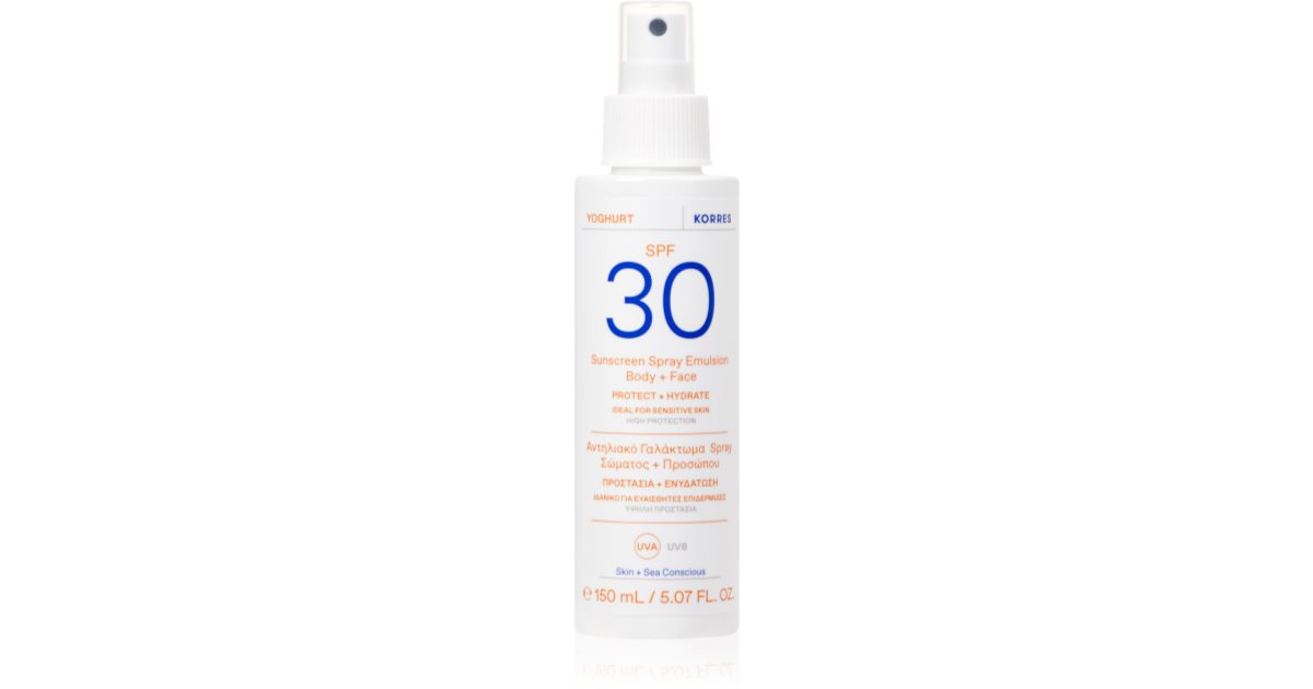 Korres Yoghurt latte abbronzante in spray SPF 30 150 ml