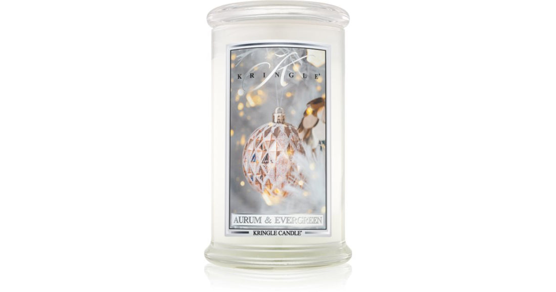 Kringle Candle Αρωματικό κερί Aurum &amp; Evergreen 624 γρ