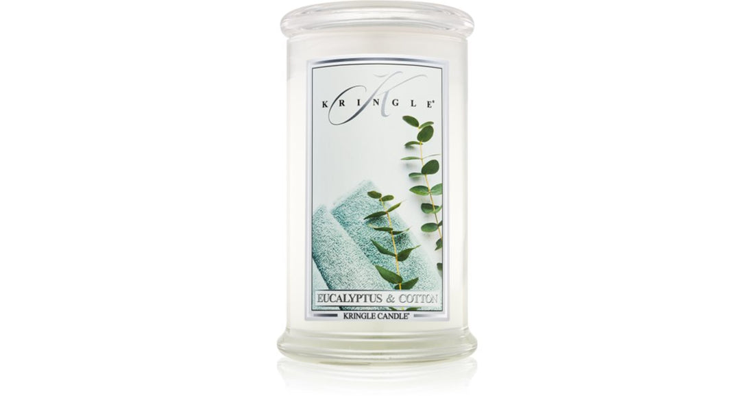 Kringle Candle Bougie parfumée Eucalyptus &amp; Coton 624 g