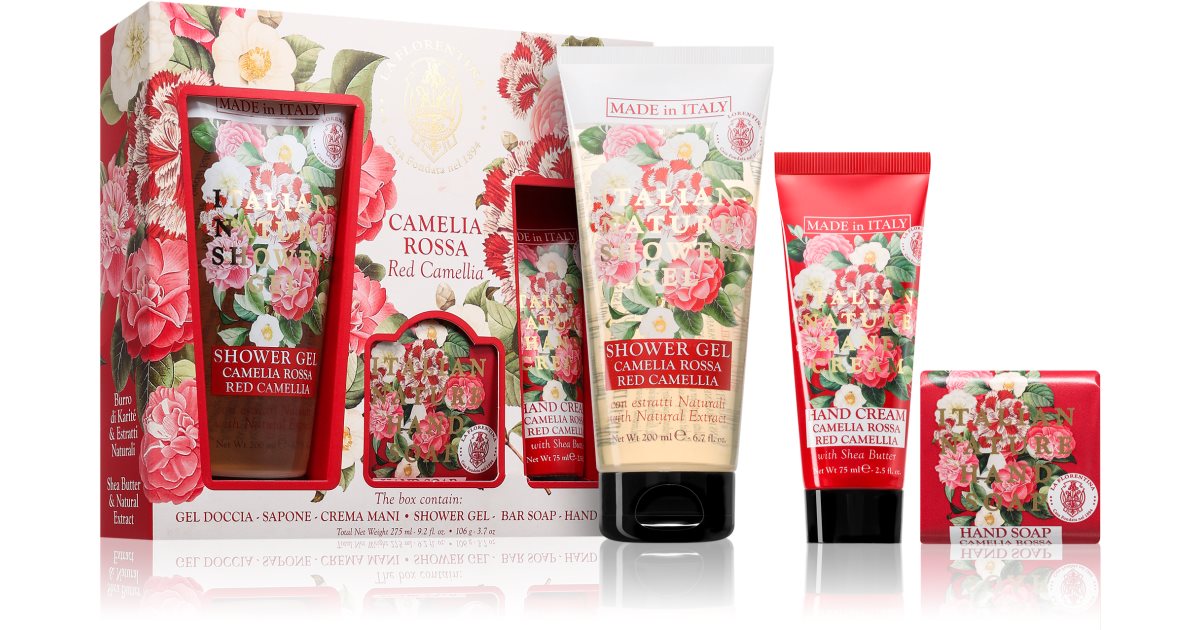 La Florentina Rode Camellia Geschenkdoosset (voor dames) 3 stuks