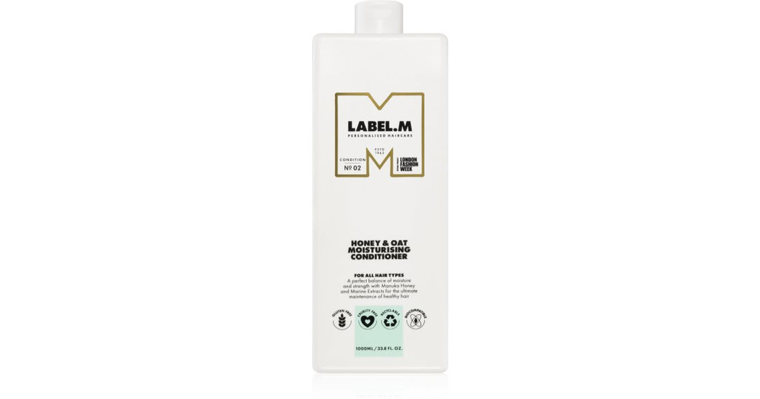 label.m Ενυδατικό conditioner με μέλι &amp; βρώμη για καθημερινή χρήση 1000 ml