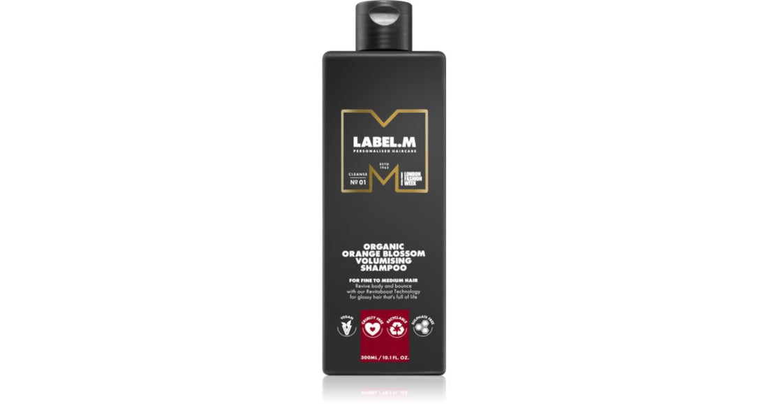 label.m שמפו אורגני פריחת תפוז לשיער נפח 300 מ&quot;ל