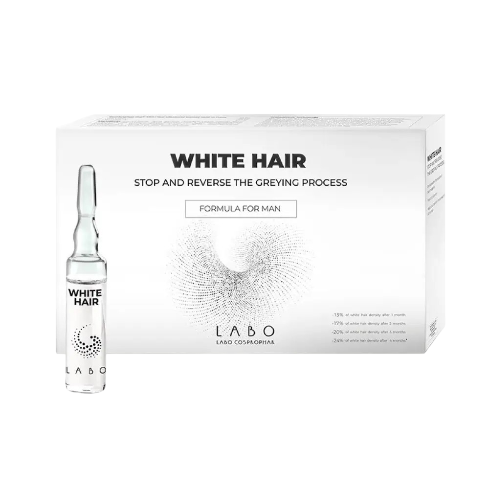 Labo, Ser pentru tratarea fiolelor, pentru scalp, pentru bărbați, 20 bucăți, 3,5 ml, pentru părul alb