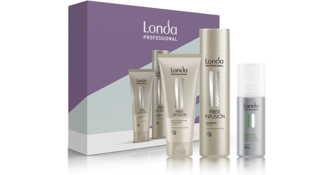 Londa Professional Συσκευασία δώρου Fiber Infusion για βαμμένα και ταλαιπωρημένα μαλλιά 3 τεμαχίων