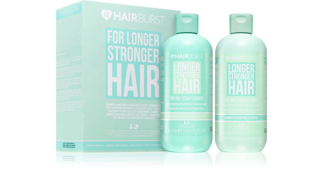 Hairburst Longer Stronger Set confezione regalo per capelli grassi 2× 350 ml