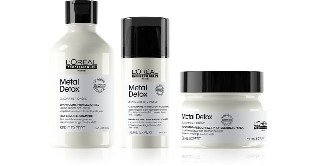 L’Oréal Professionnel Serie Expert Metal Detox verdipakke (for farget og skadet hår)