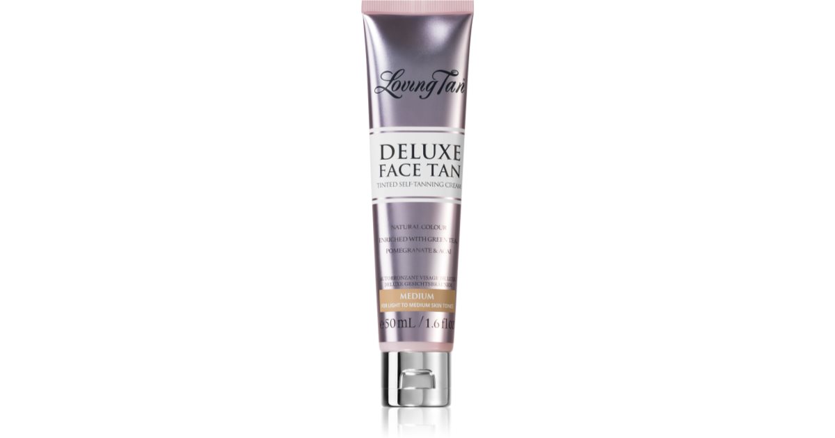 Loving Tan Deluxe Tan selvbruner ansigtscreme Mørk farve 50 ml