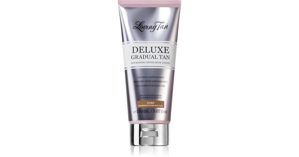 Loving Tan Deluxe Gradual Tan nærende kropsmælk for at forbedre den mørke tan 150 ml