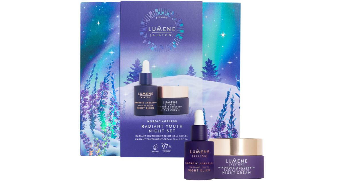 Lumene AJATON Nordic Ageless Radiant presentask Youth (för natten)