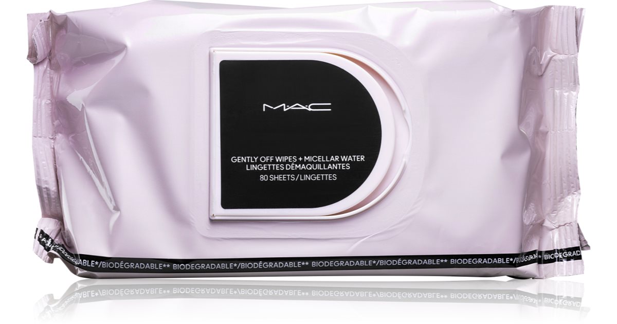 MAC Cosmetics Gently Off Acqua micellare + salviette struccanti per fondotinta 80 pz