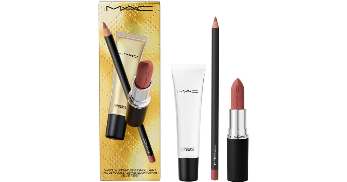 MAC Cosmetics Holiday Claim To Fame Trio Lippen-Geschenkbox in Velvet Teddy