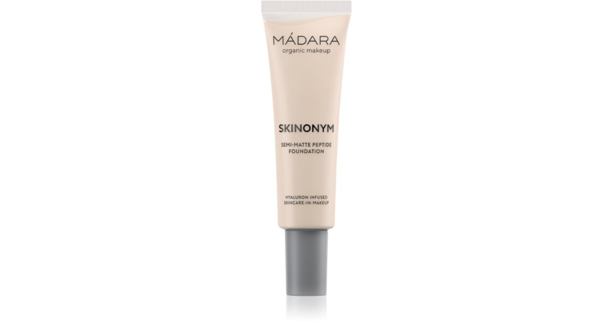 Mádara Skinonym Semi-Matte Peptide base de maquillaje de larga duración con péptidos color 