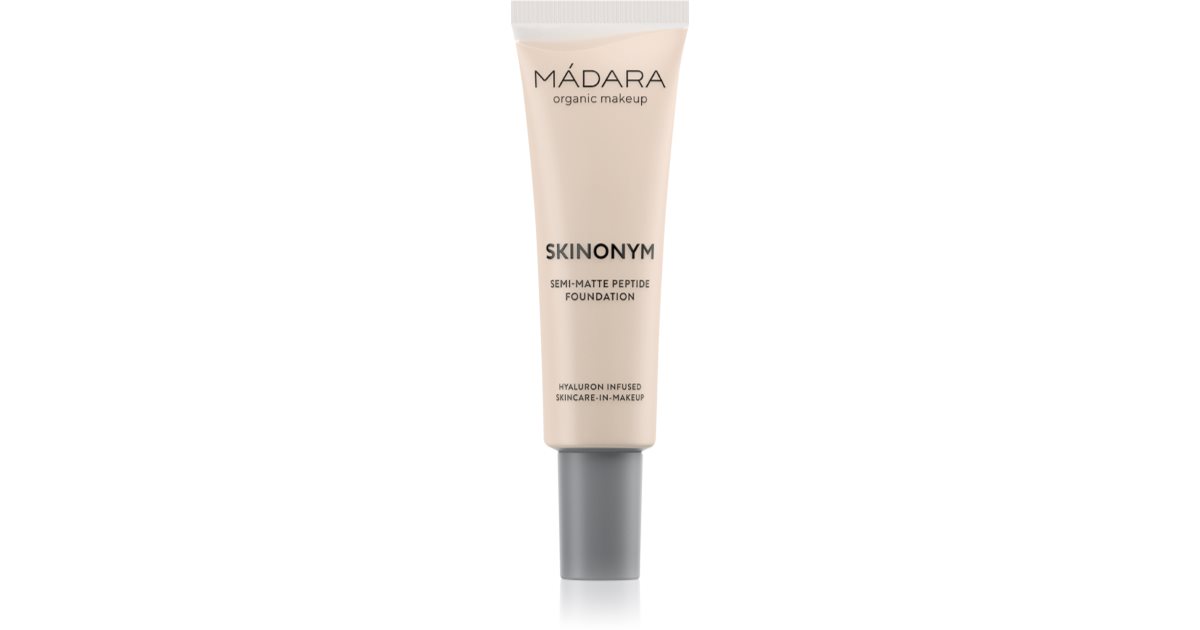 Mádara Skinonym Semi-Matte Peptide base de maquillaje de larga duración con péptidos Ivory Pink 30 30 ml