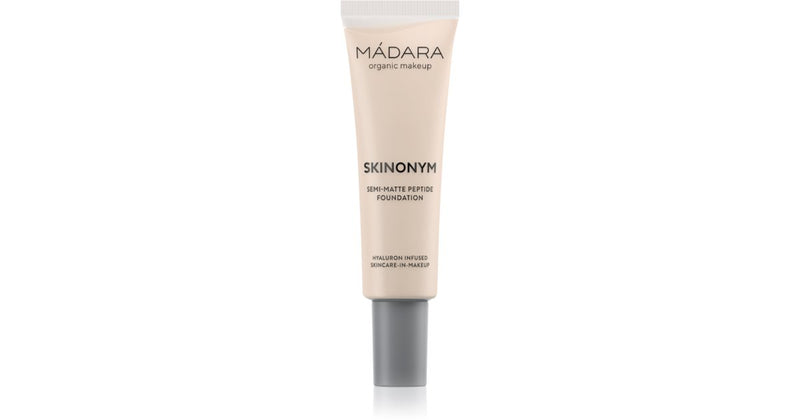 Mádara Skinonym Semi-Matte Peptide base de longa duração com peptídeos Ivory Pink 30 30 ml