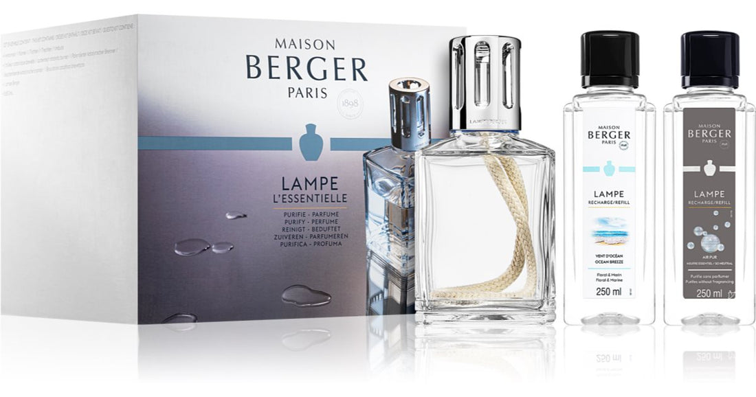 Maison Berger Paris 레센띠엘 쏘 뉴트럴 기프트박스(큐브) 클리어 큐브 촉매램프 1개 + 쏘 뉴트럴 촉매램프용 리필 250 ml + 오션촉매램프용 리필 250 ml