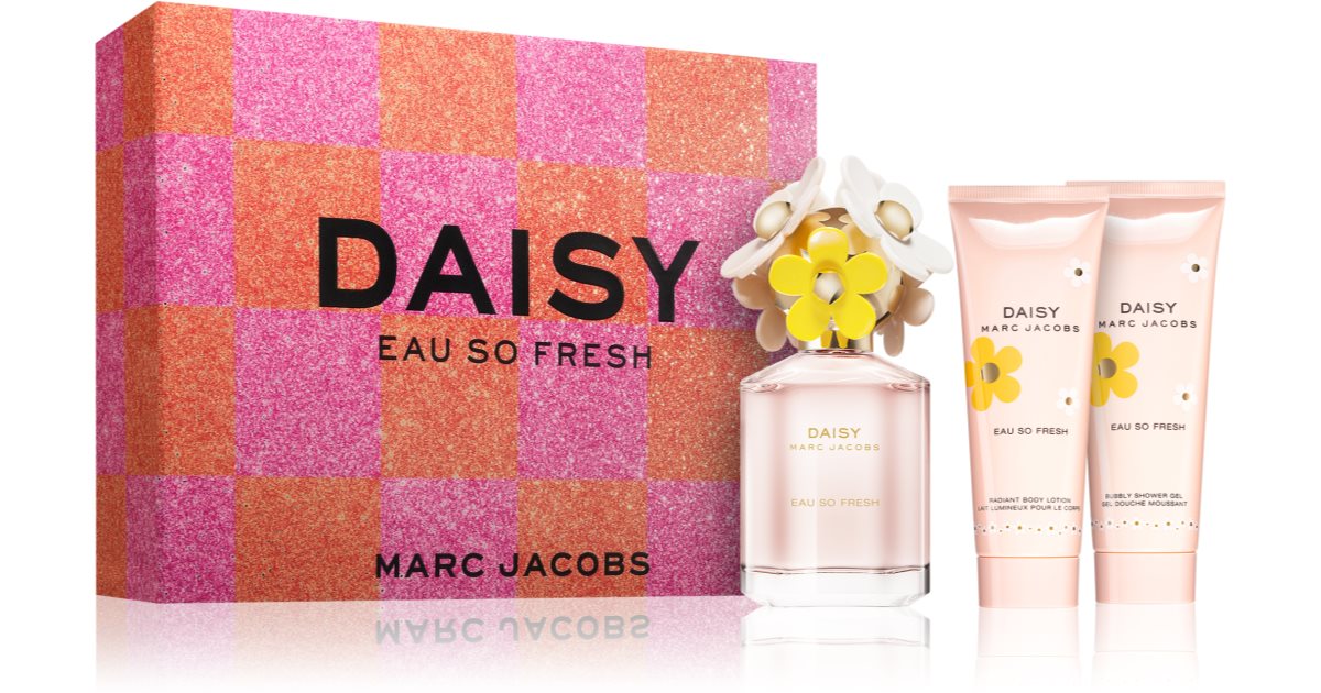 Marc Jacobs Daisy sempre assim Fresh Caixa presente feminina EDP 75 ml + leite corporal perfumado 75 ml + gel de banho perfumado 75 ml