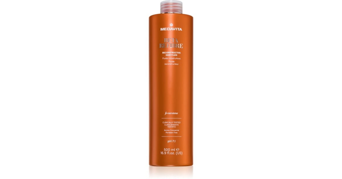 Medavita Beta Refibre Hair Reconstructive Fluid -hoito hiuskuitujen kunnostamiseksi hauraille hiuksille 500 ml