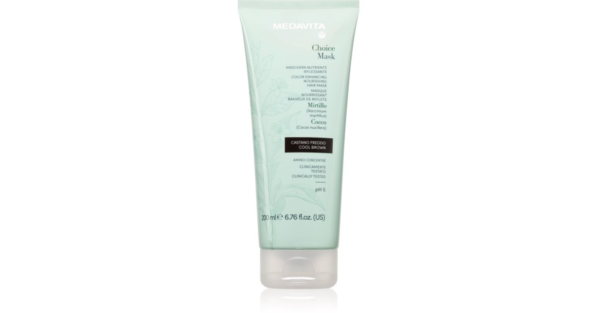 Medavita 초이스 쿨 브라운 maschera 염색 모발 영양 200 ml