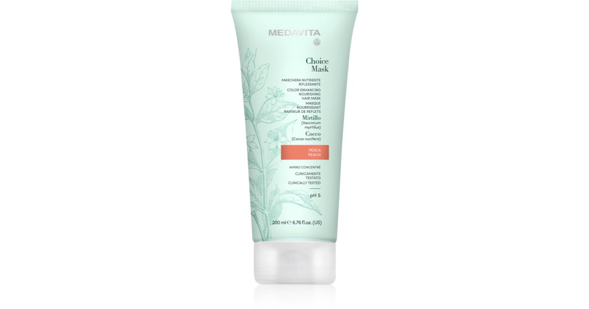 Medavita 초이스 피치 maschera 염색 모발 영양 200 ml