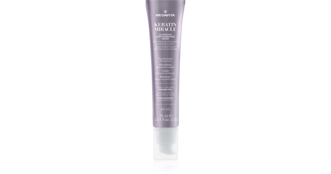 Medavita Keratin Miracle Go Smooth aktiivinen seerumi halkeileville latvoille 75 ml