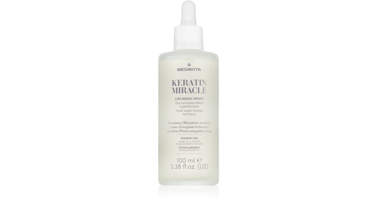 Medavita Keratin Miracle Liss Magic Smoothing behandling for skinnende og mykt hår 100 ml