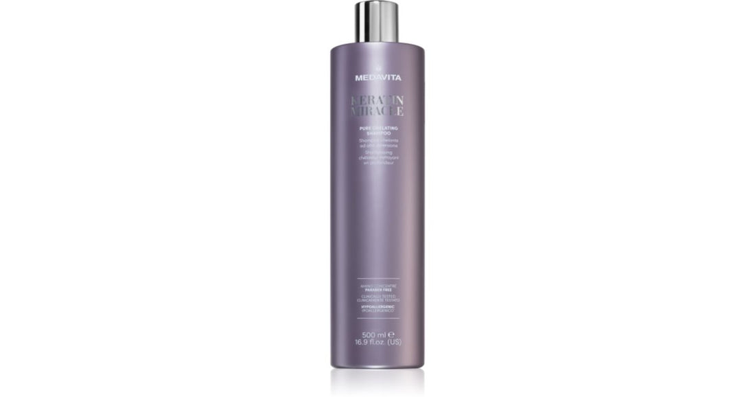 Medavita Keratin Miracle Pure Shampoo Kelatoiva syväpuhdistus hiuksille 500 ml