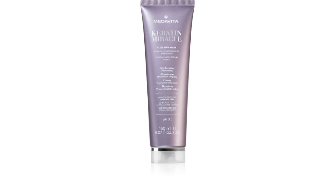 Medavita Keratin Miracle Sleek maschera kosteuttava suoristusrauta 500 ml