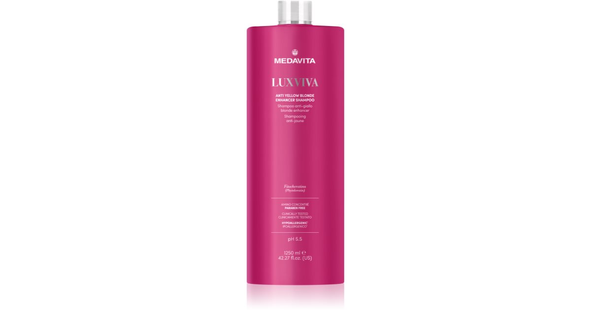 Medavita LUXVIVA Anti-Yellow Dye Protection Shampoo for blondt hår 1250 ml