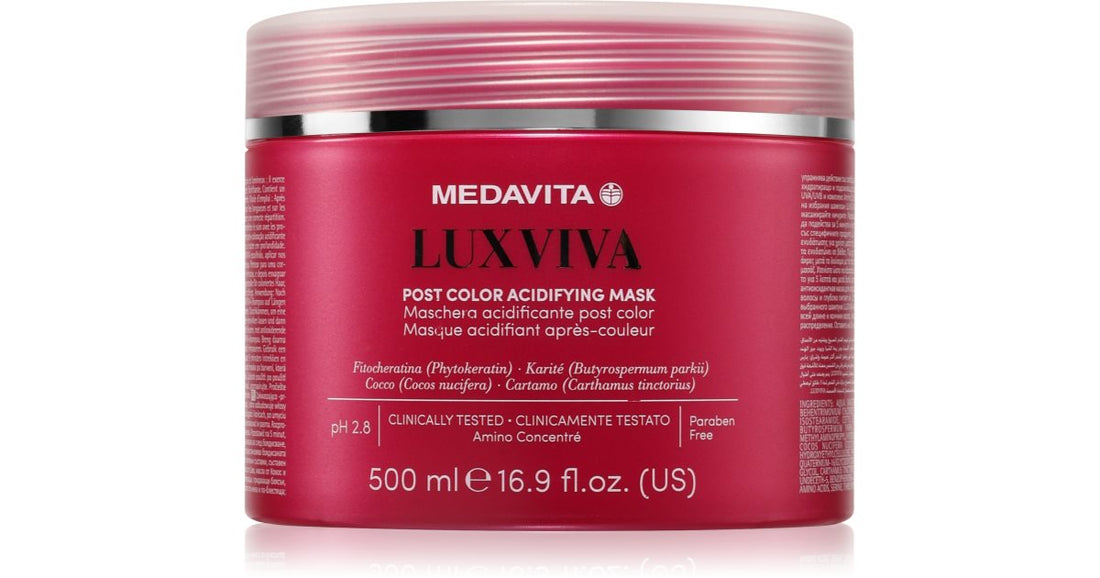 Medavita LUXVIVA Post Color Accidifying maschera טיפול לשיער צבוע 500 מ&quot;ל