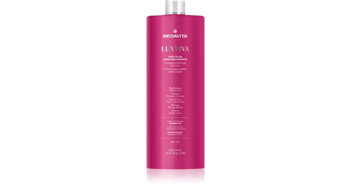 Medavita LUXVIVA Post Colour Verzurende hydraterende shampoo voor geverfd haar 1250 ml