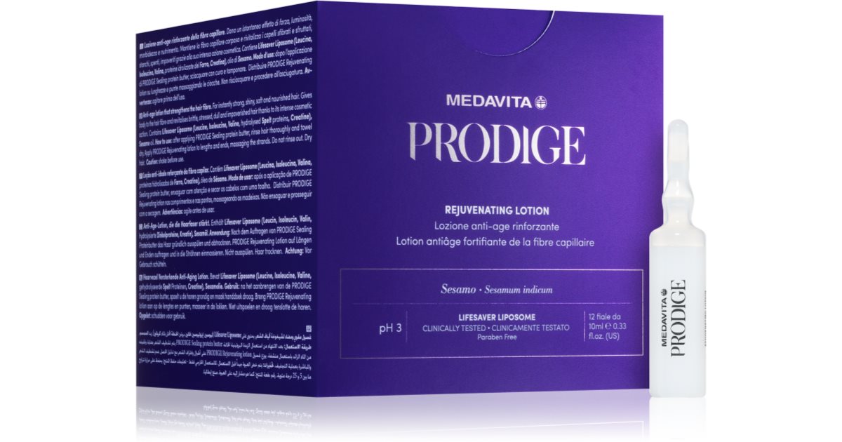 Medavita Prodige Rejuvenating Lotion leave-in behandling av hårbotten föryngrande effekt 12x10 ml