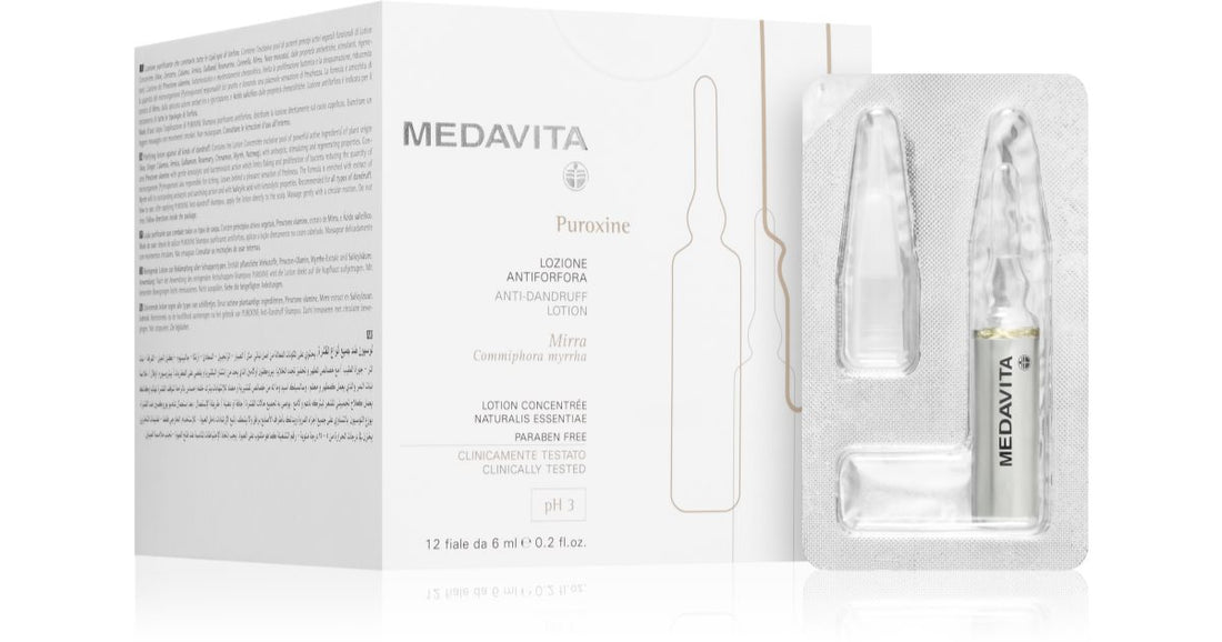 Medavita Puroxine Lozione siero per il cuoio capelluto contro la forfora 12x6 ml