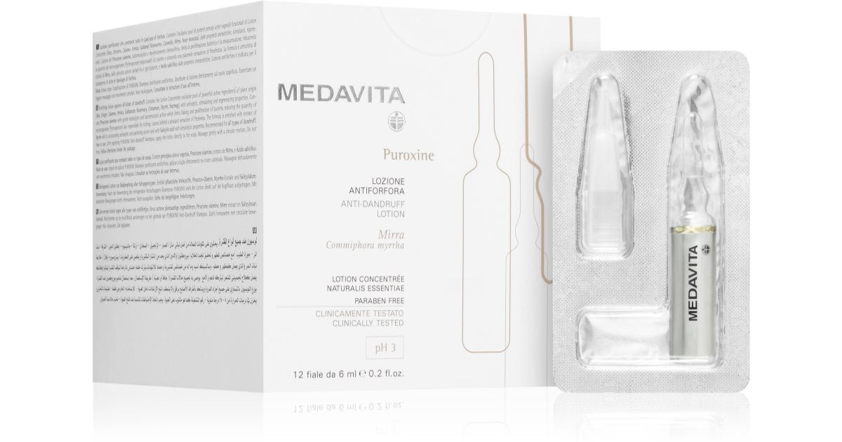 Medavita Puroxine Scalp lotion sérum contre les pellicules 12x6 ml