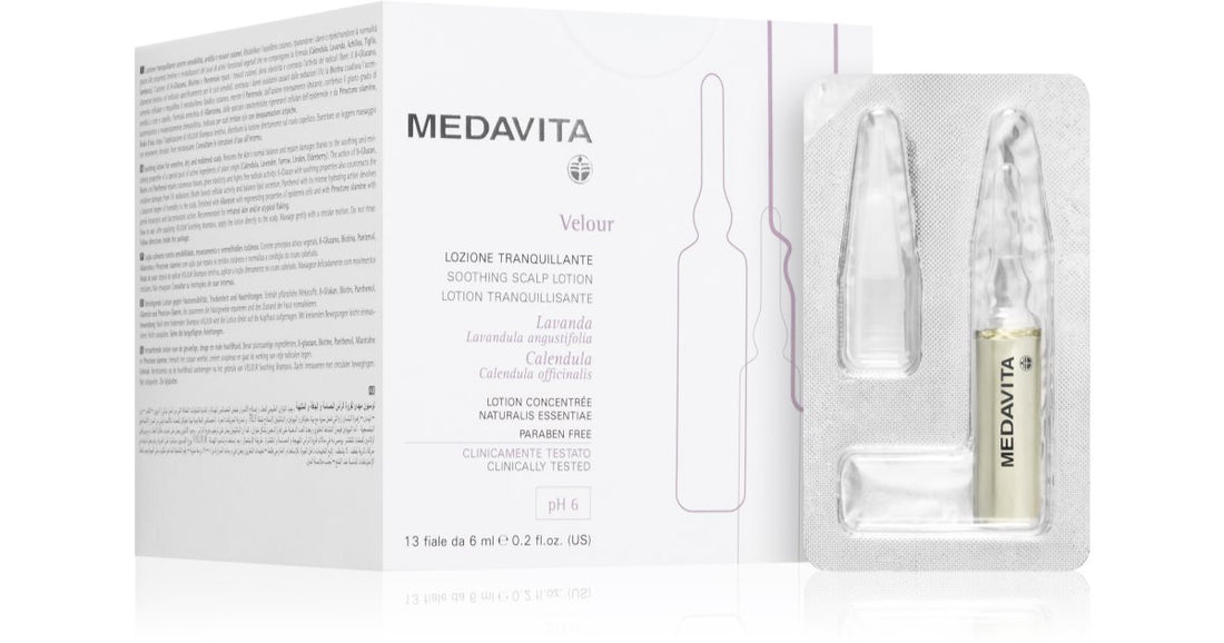 Medavita Velour Lozione trattamento lenitivo intensivo per capelli 12x6 ml