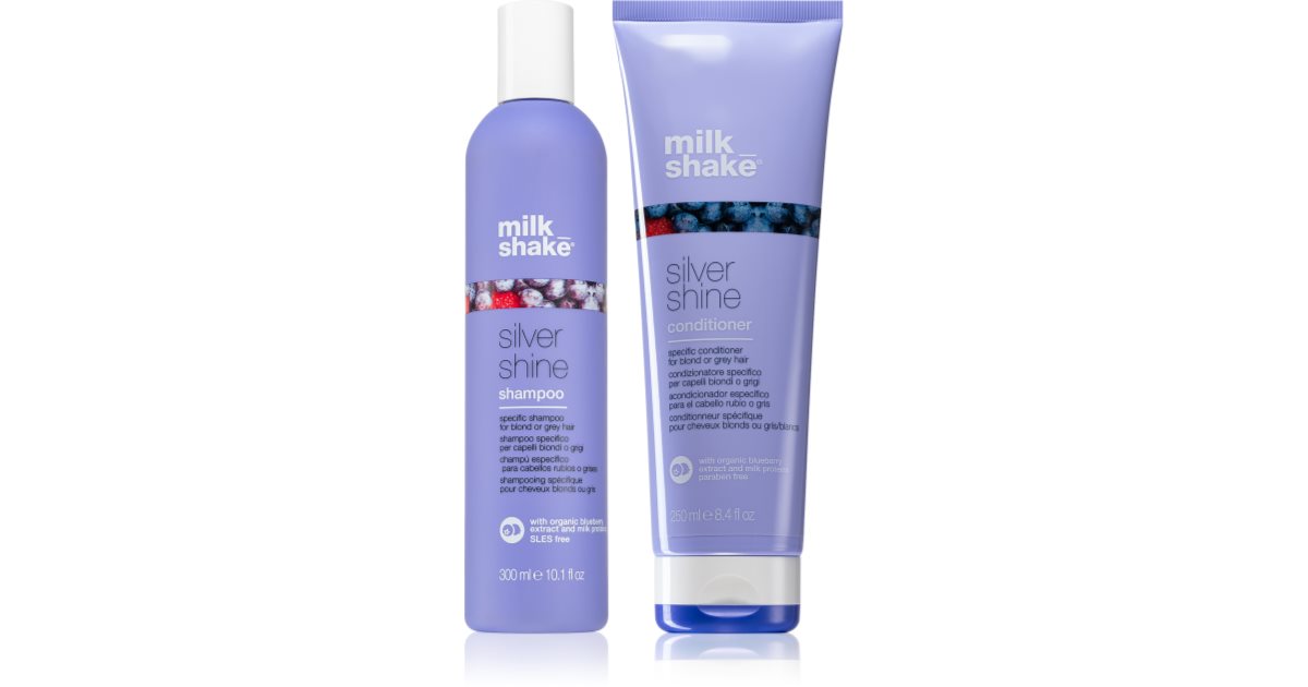 Shampoo og balsam Milk Shake Silver Shine (neutralisator til gule toner) 2x1 stk