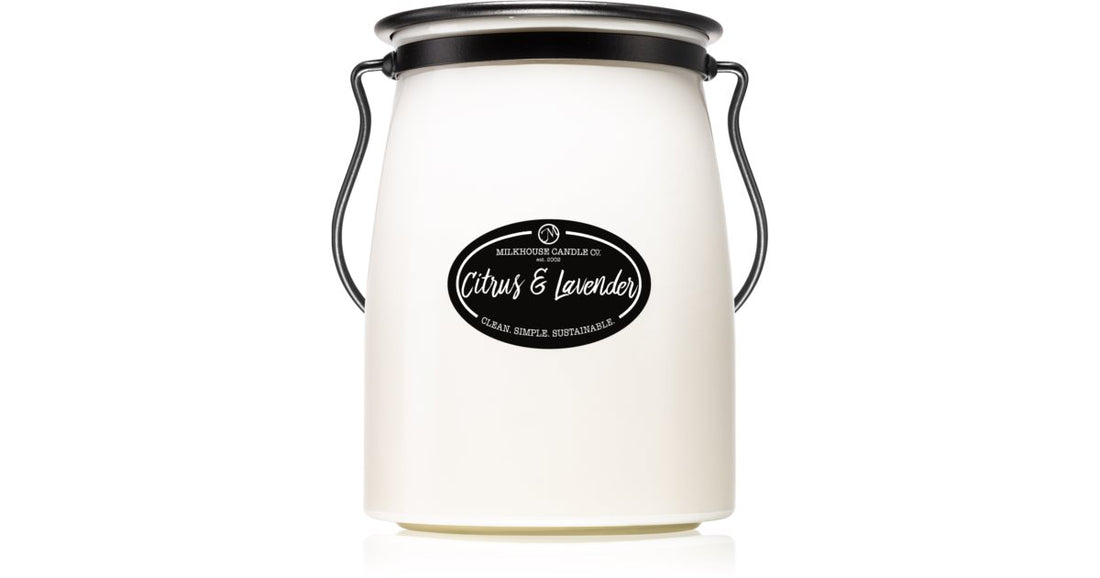 Milkhouse Candle Co. Crema Agrumi &amp; Lavanda 624 g candela