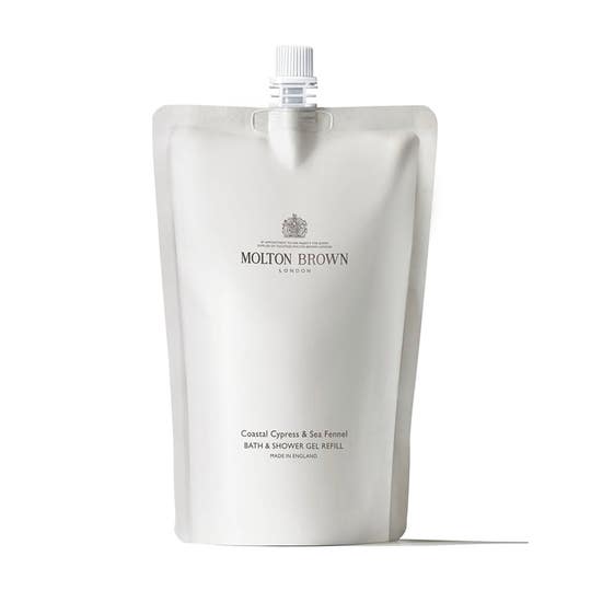 Molton Brown Gel doccia in bottiglia infinita con cipresso costiero e finocchio marino 400 ml ricarica