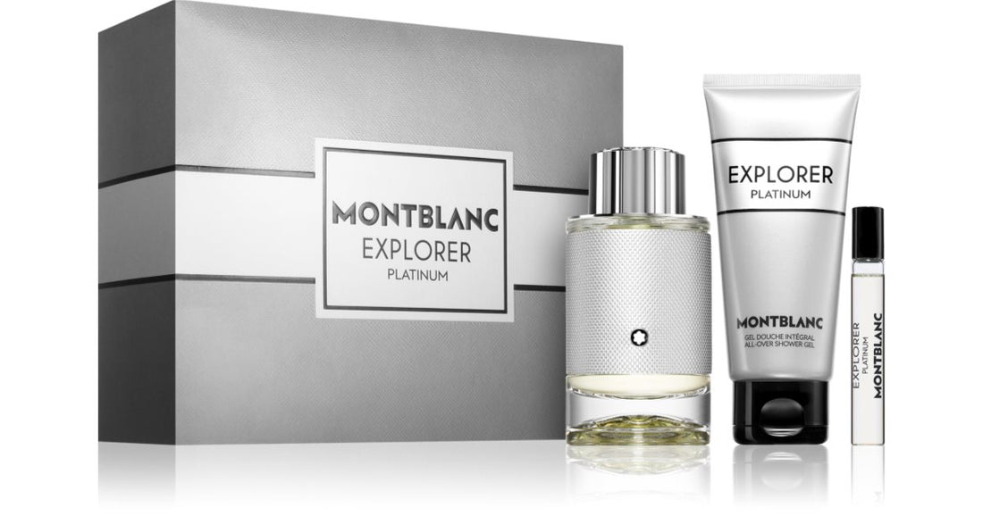 Conjunto de presente Montblanc Explorer Platinum para homens