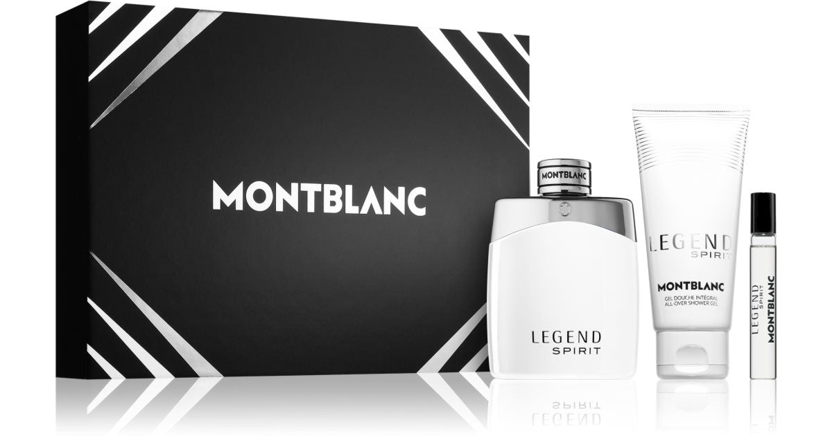 Set cadou Montblanc Legend Spirit pentru barbati Apa de toaleta 100 ml + gel de dus 100 ml + Apa de toaleta 7,5 ml