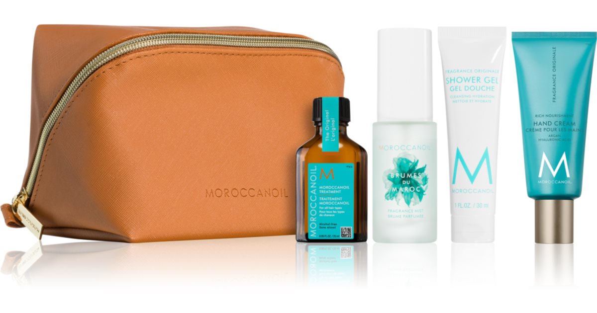 Moroccanoil Travel body kit til krop og hår (aqua) 4 stk